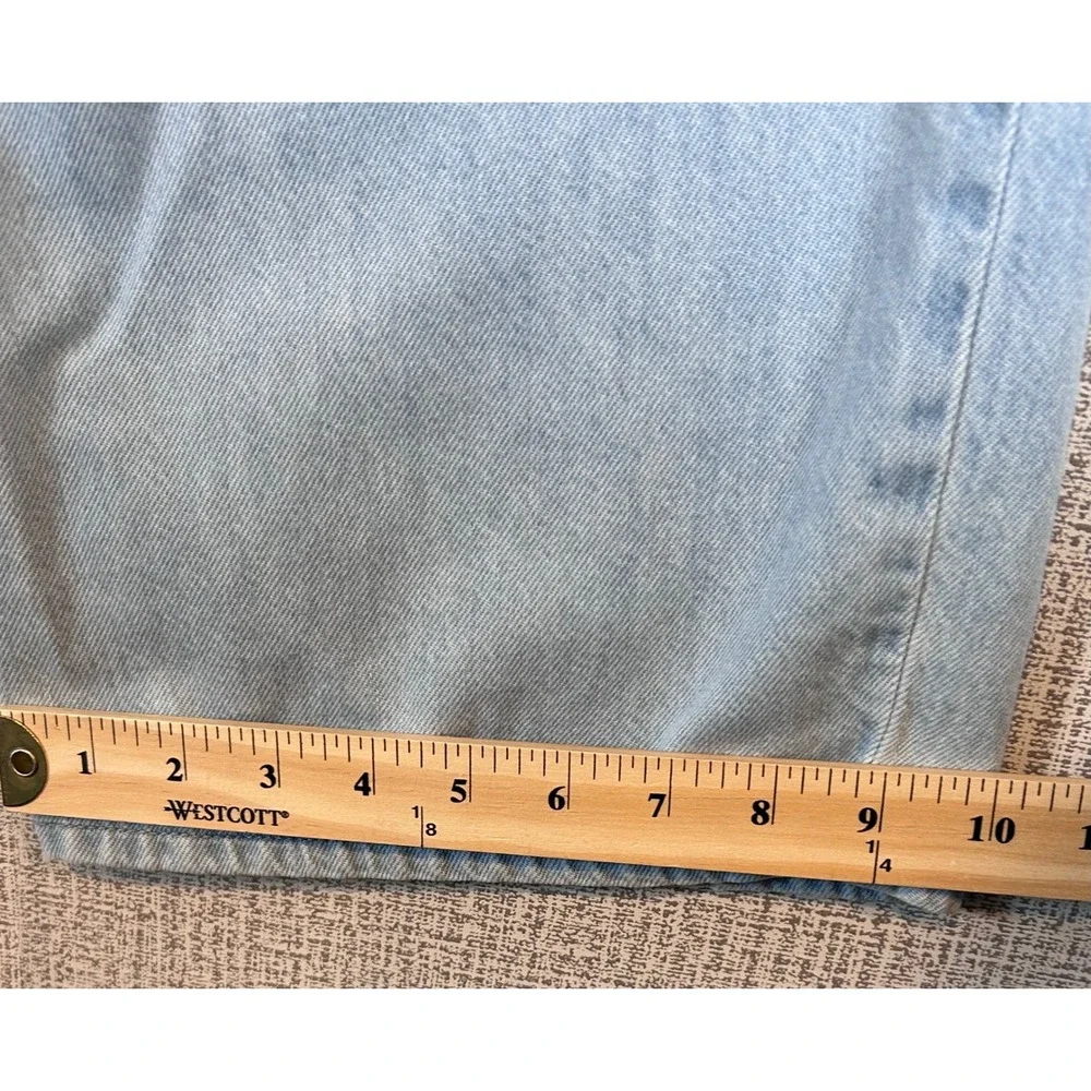 Uniqlo Pleated Wide Leg Jean Light Wash Blue Cotton Lyocell XL 32-33 Summer Jean